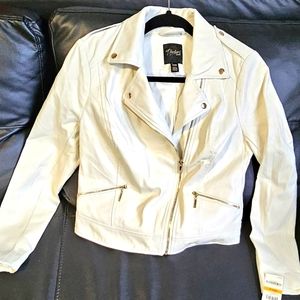 NWT- Thalia Sodi Faux Leather Jacket - Size S - Washed White Color